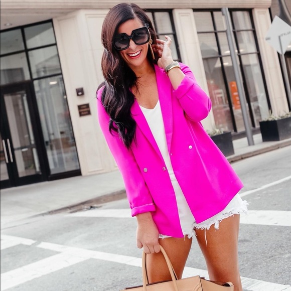 Coats | Topshop Hot Pink Blazer | Poshmark